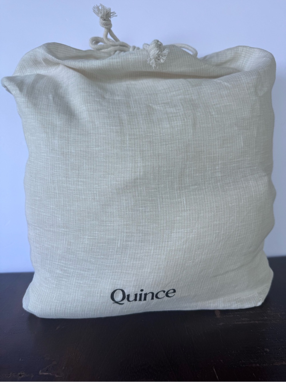 Quince European Linen Twin Duvet Cover Set w/ 1 Sham | Warm Neutral Linen Color - Picture 2 of 8